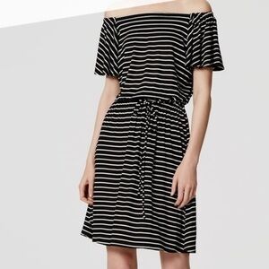 Loft striped flutter blouson dress